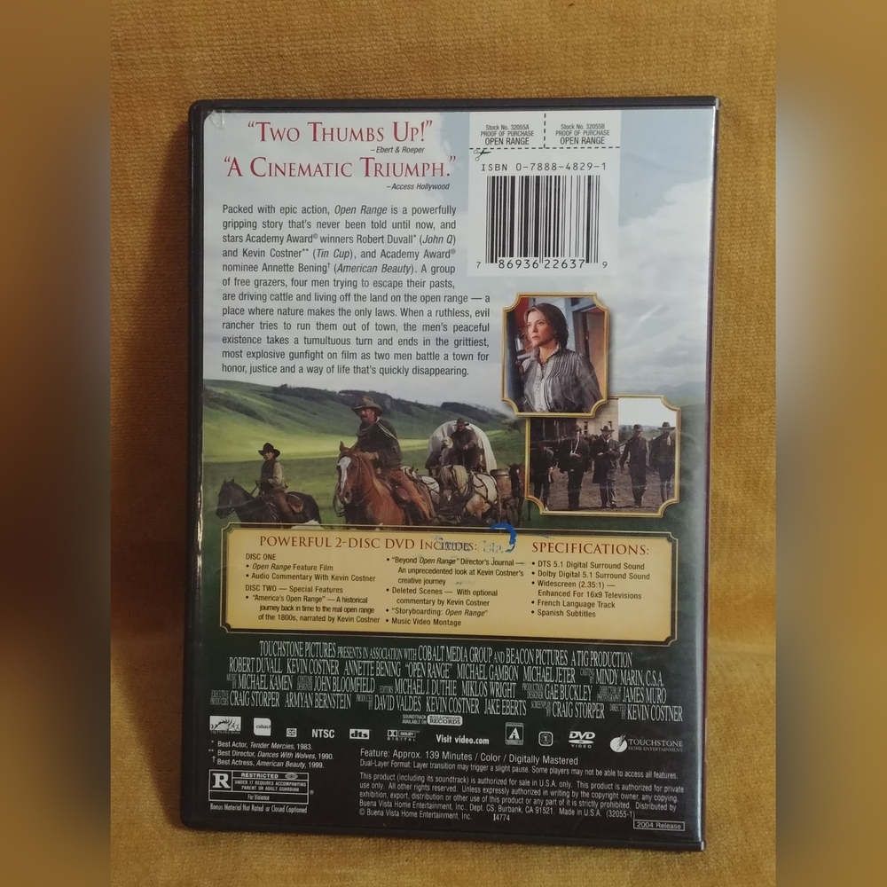 Open Range Dvd - Picture 2 of 2